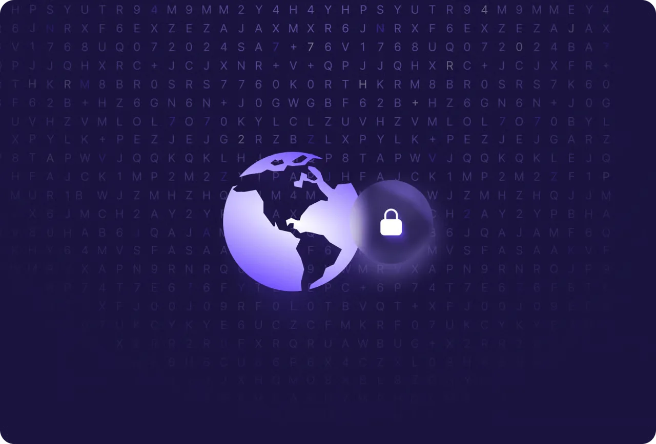 Illustration of the world wide web protected by a lock