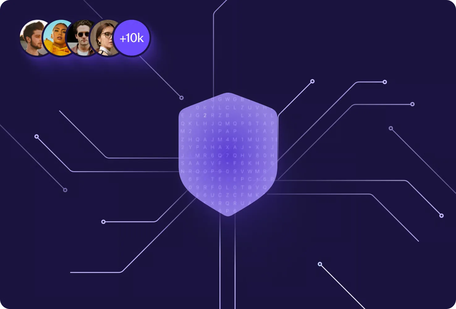Illustration of a protected privacy network supported by a community